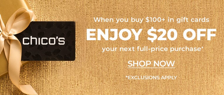 When you buy $100+ in gift cards enjoy $200 off your next full-price purchase