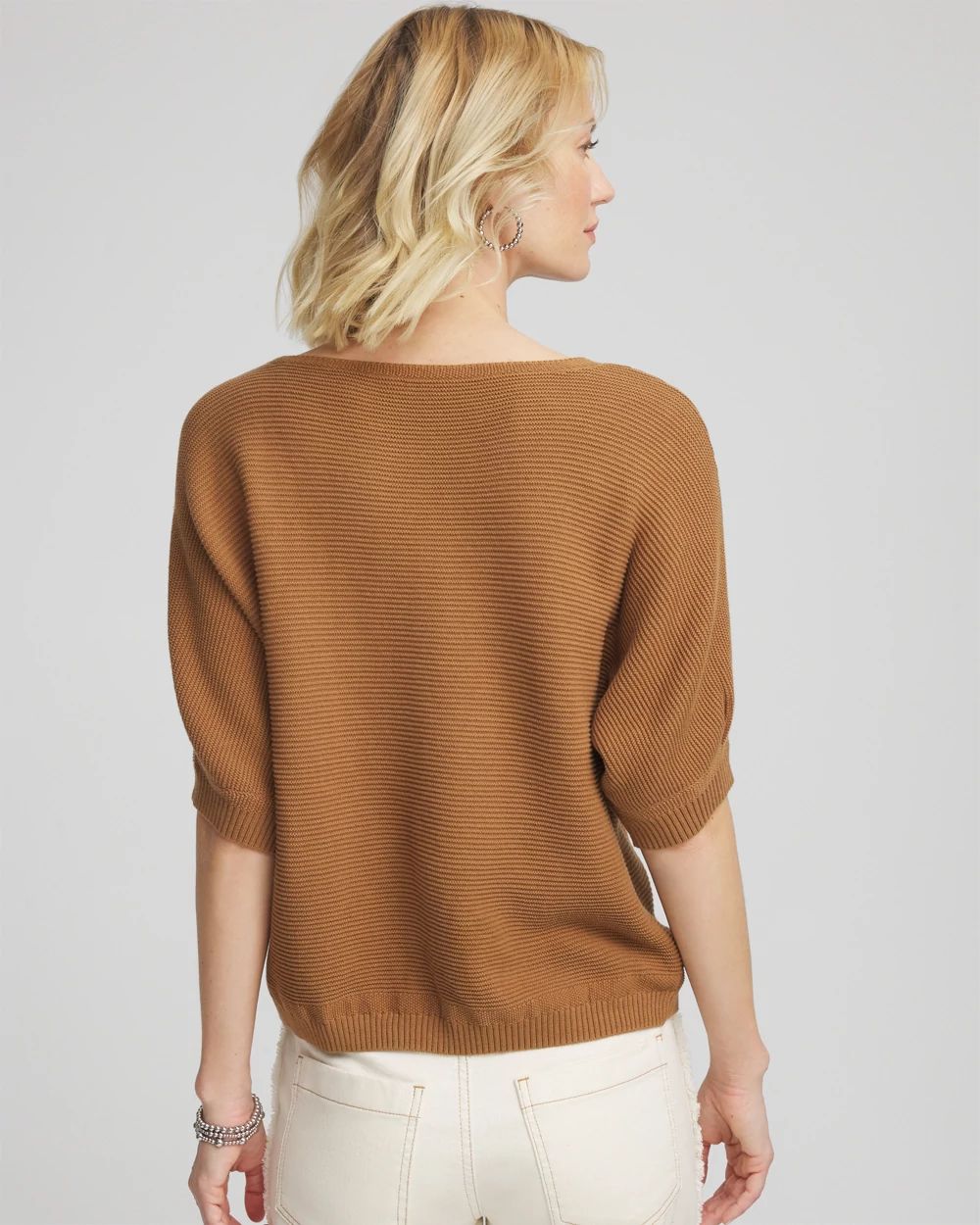 Ribbed Combed Cotton Sweater click to view larger image.