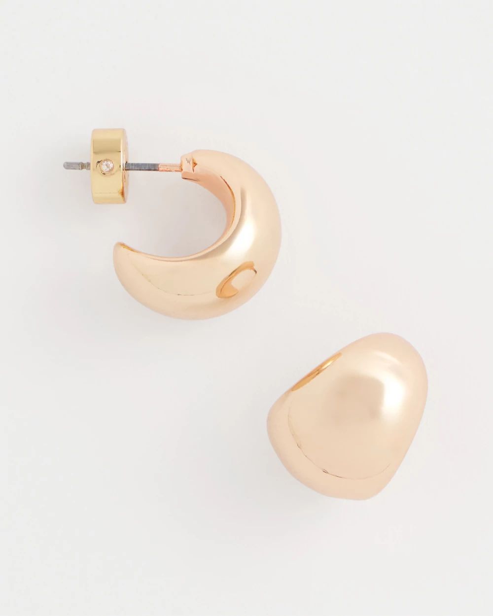 Rose Gold Huggie Hoop Earrings click to view larger image.