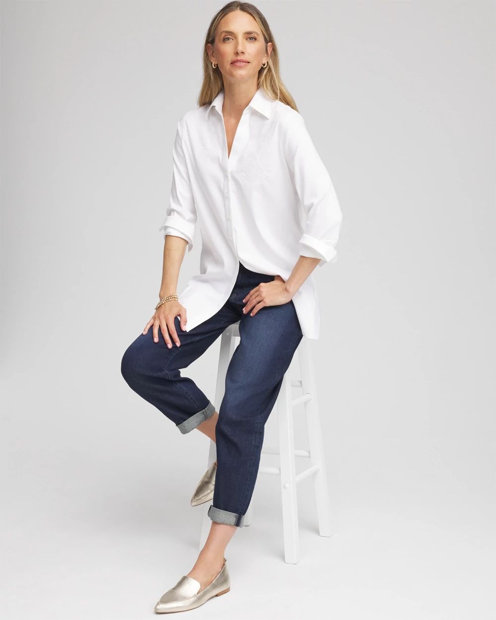 No Iron™ Embroidered Classic-Fit Shirt click to view larger image.