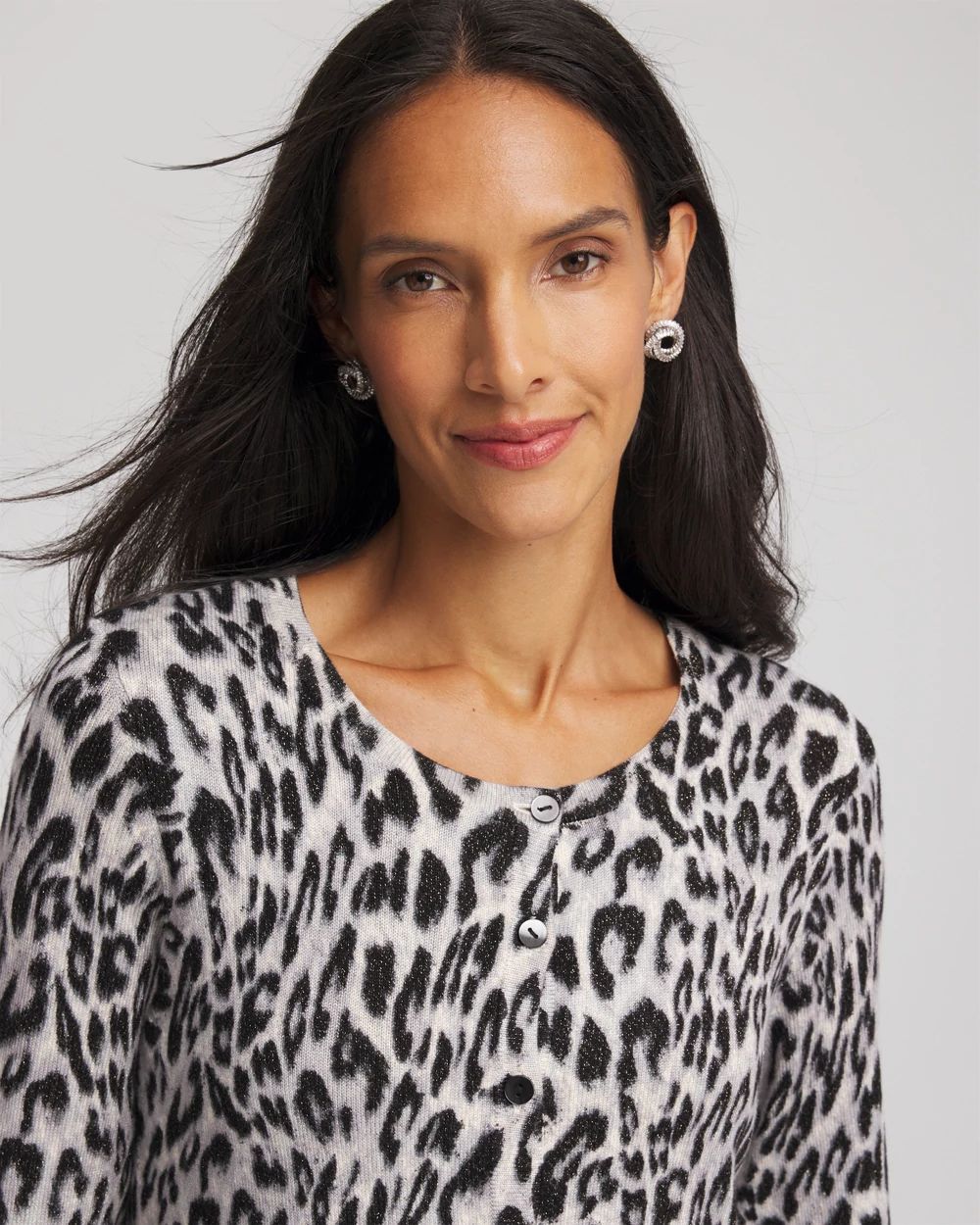 Animal Crewneck Cardigan click to view larger image.