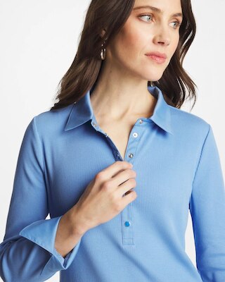 Knit Woven Mix Rib Henley click to view larger image.