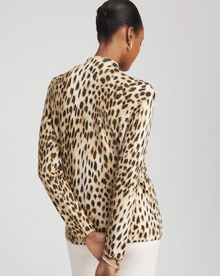 Ella Mockneck Animal-Print Pullover Sweater click to view larger image.