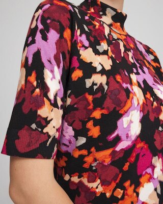 Ella Mockneck Painterly Pullover Sweater click to view larger image.