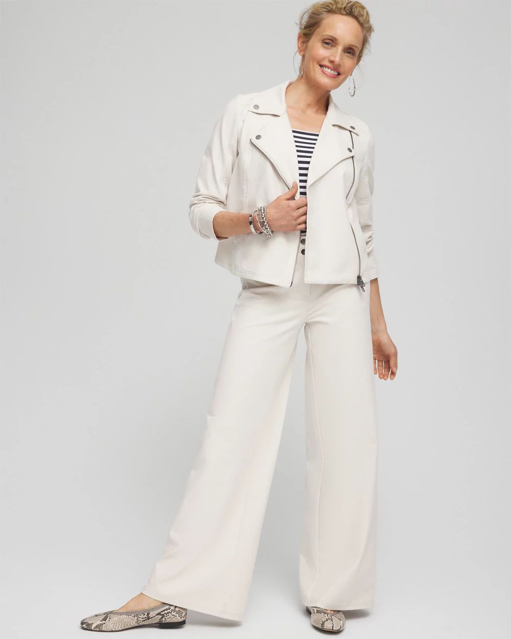 Stretch Knit Moto Jacket click to view larger image.