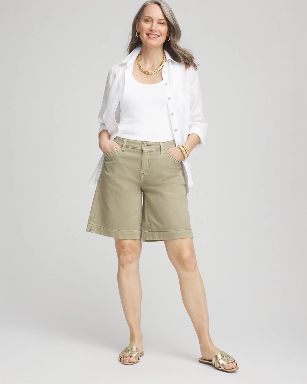 Denim Trouser Shorts click to view larger image.