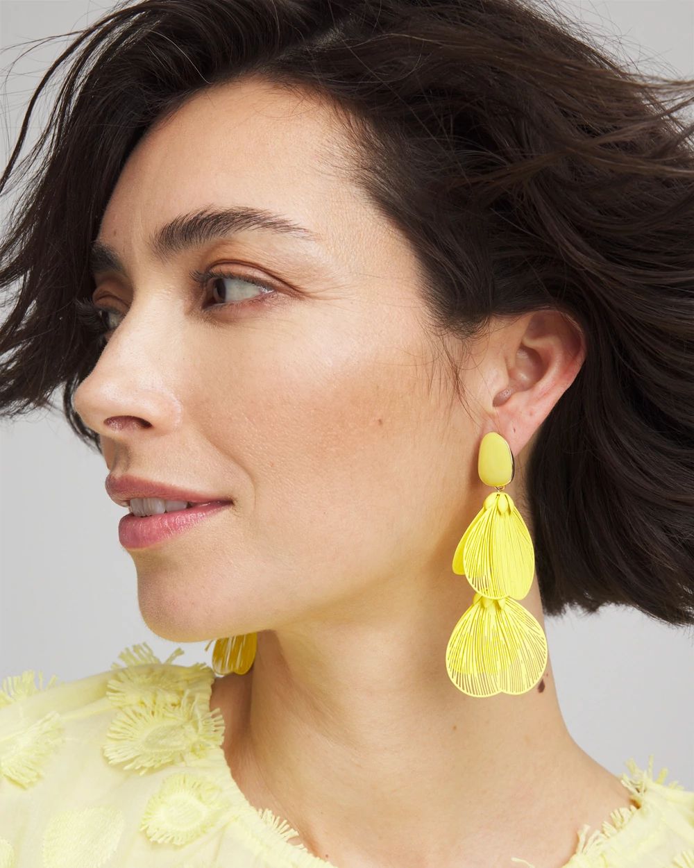 No Droop™ Tonal Mixed Petal Drop Earrings