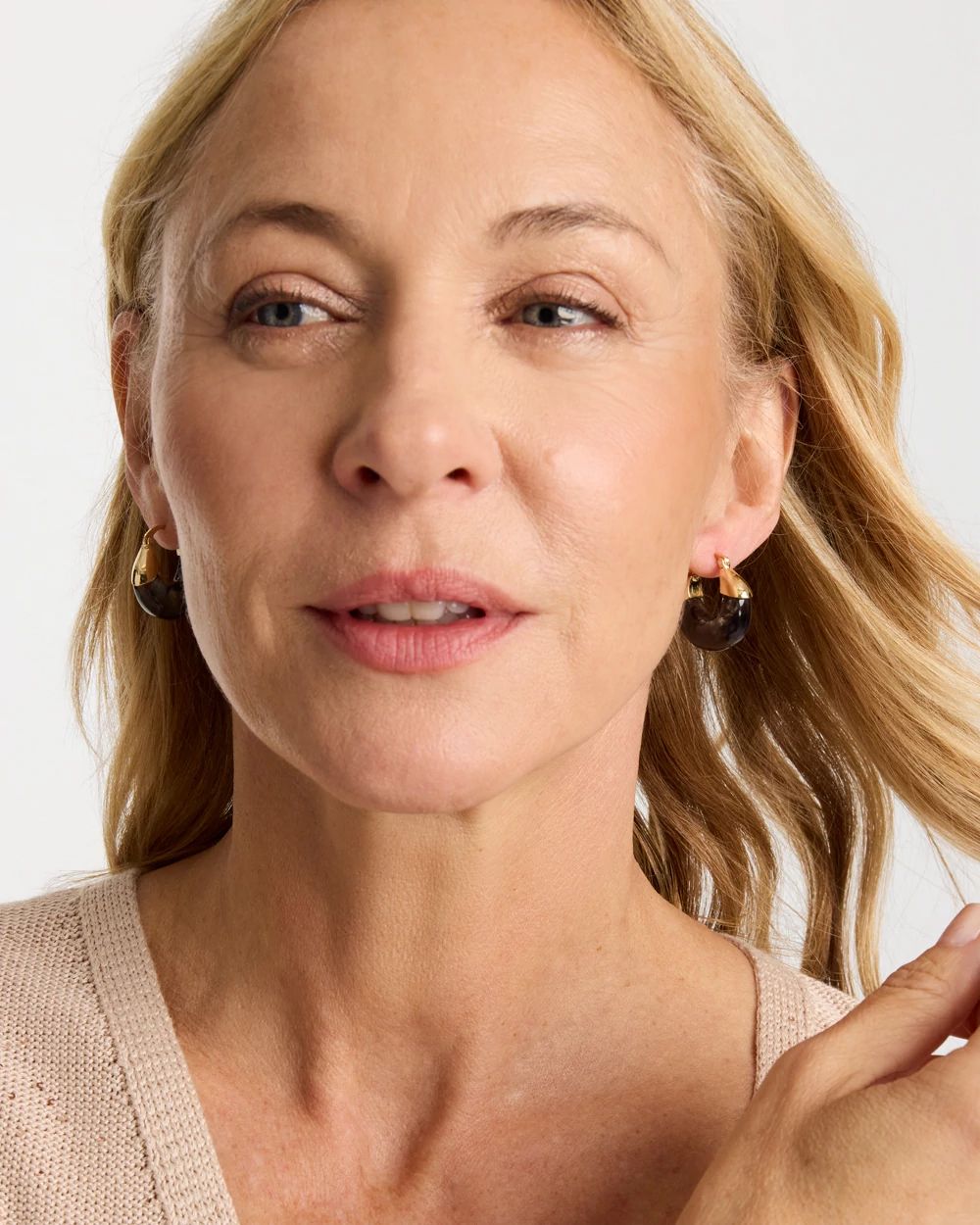 Marble Gold Hoop Earrings