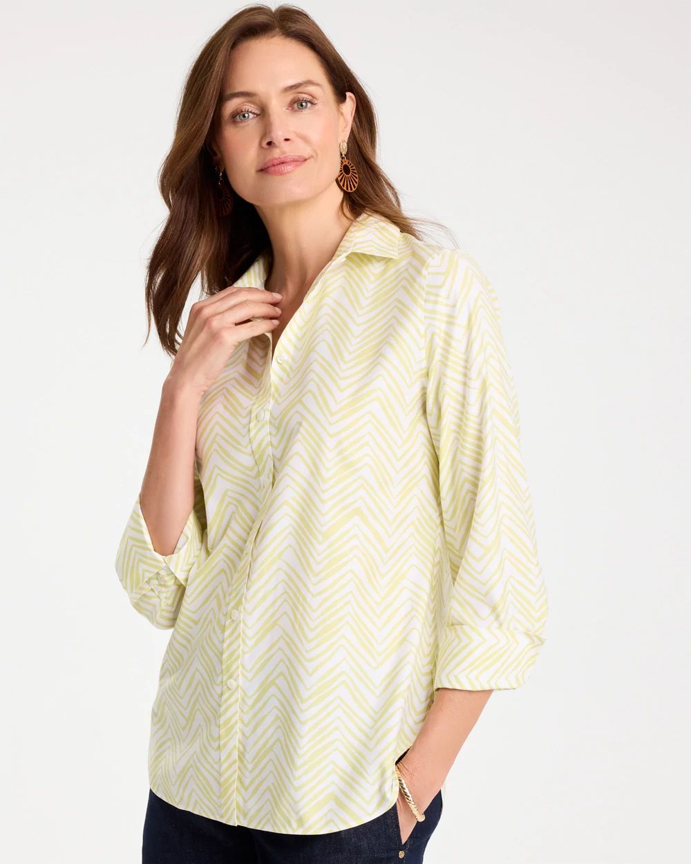 No Iron™ Stretch Chevron Shirt