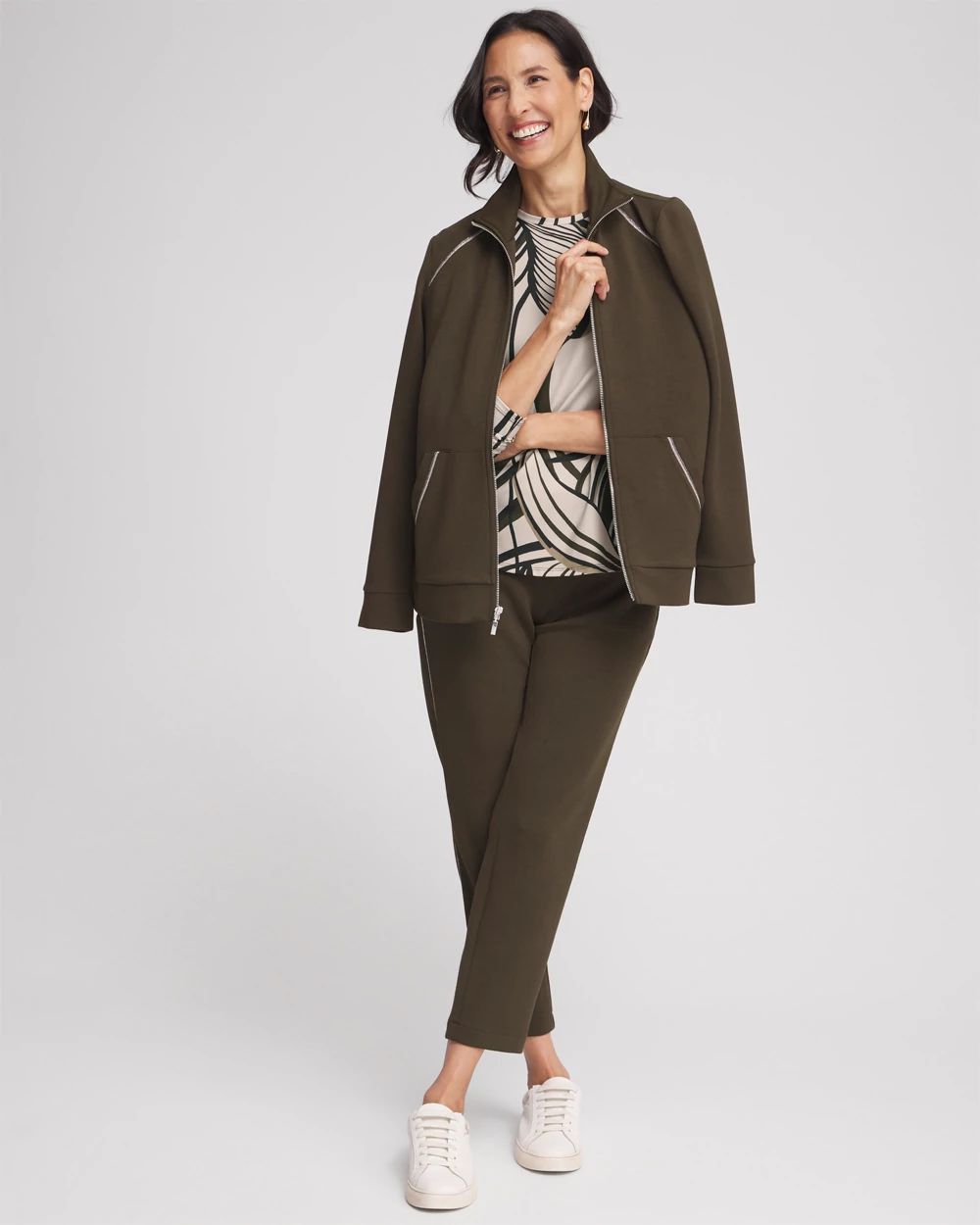 Zenergy® UPF Leaf Print Long Sleeve Sun Tee click to view larger image.