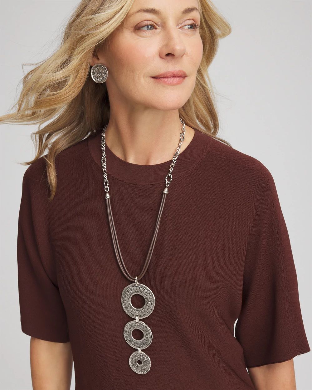 Triple Medallion Pendant Necklace