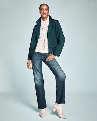 Girlfriend Straight Ankle Jeans click to view larger image.