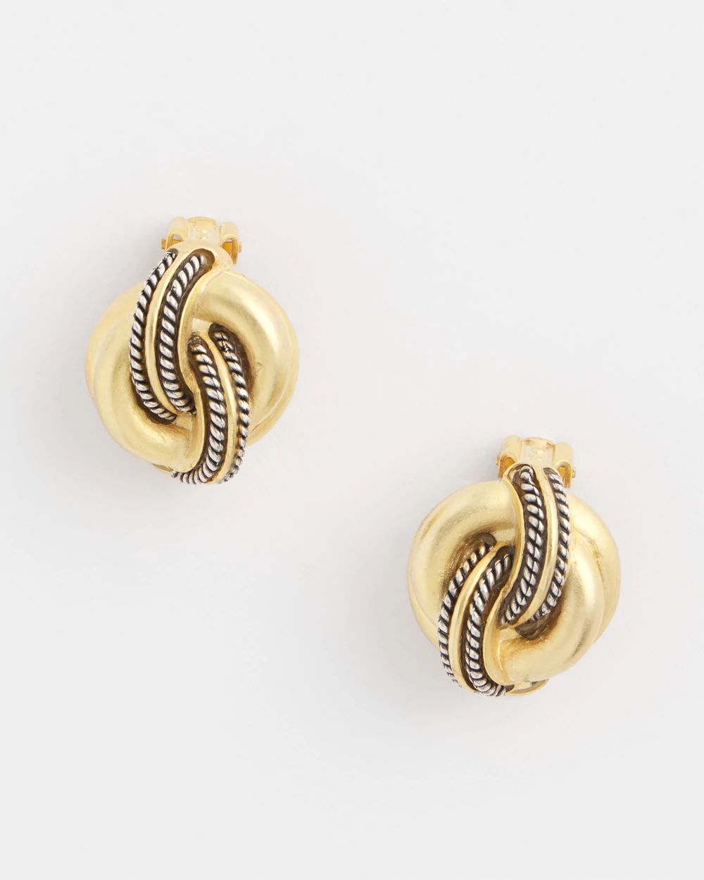 No Droop™ Gold Knot Clip-On Earrings