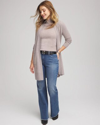 Cashmere Elbow-Sleeve Sweater click to view larger image.