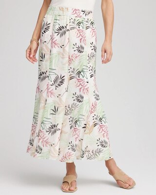 Floral Embroidered Crinkle Maxi Skirt