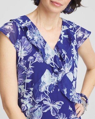 Fit and Flare Chiffon Ruffle Dress click to view larger image.