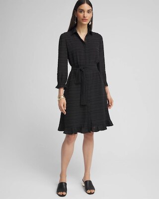 Ruffle Hem Shirt Dress click to view larger image.