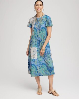 Trapunto Midi Jersey-Knit Dress