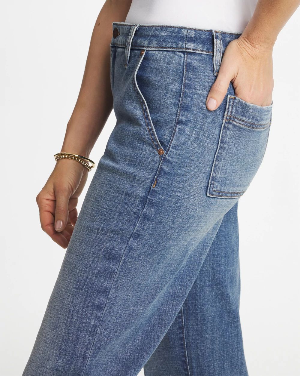 Girlfriend Straight Ankle Jeans click to view larger image.