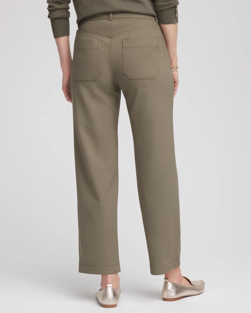 Petite Bi-Stretch Straight Ankle Pants click to view larger image.