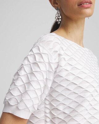 Metallic Bateau Neck Pullover Sweater click to view larger image.