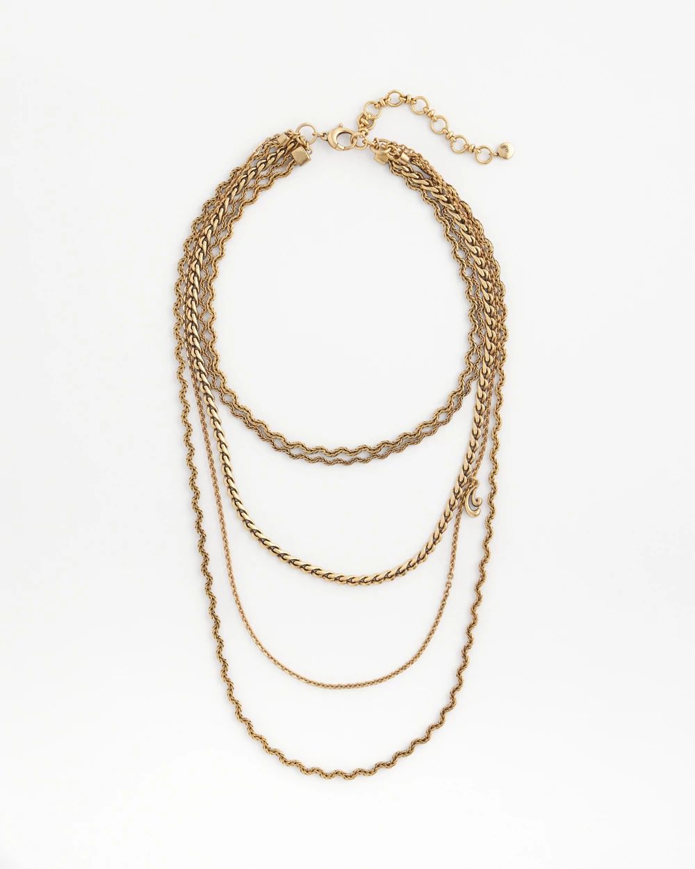 Multi Strand Gold Tone Necklace
