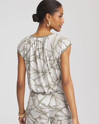 Travelers™ Abstract Leaf Print Knit Top click to view larger image.