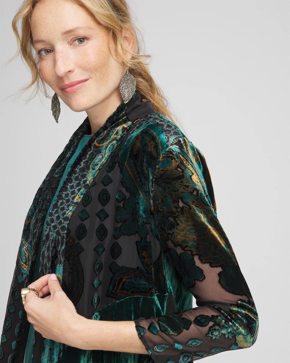 Travelers™ Collection Burnout Velvet Jacket