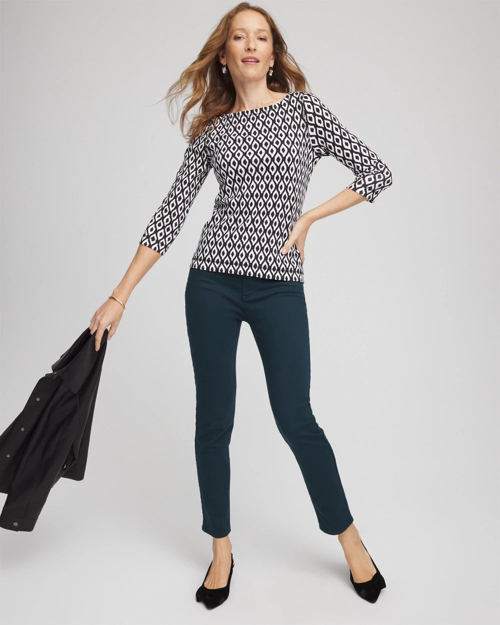 Pima 3/4 Sleeve Tee click to view larger image.