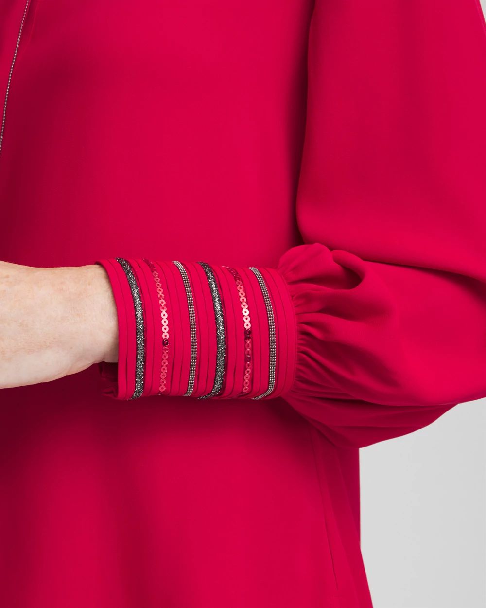 Embellished Cuffs Button Front Shirt