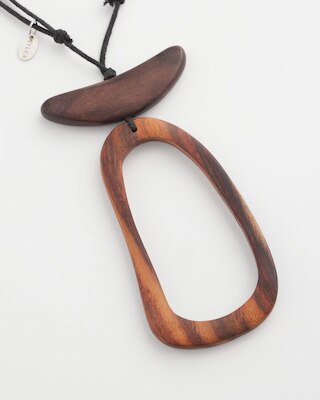 SYLCA® x Chico's Adli Wood Open-Design Pendant Necklace