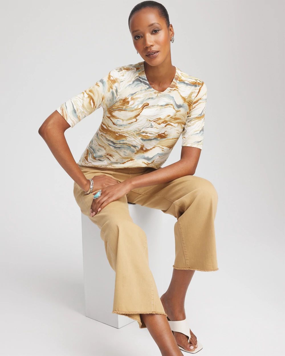 Printed Crewneck Sweater click to view larger image.