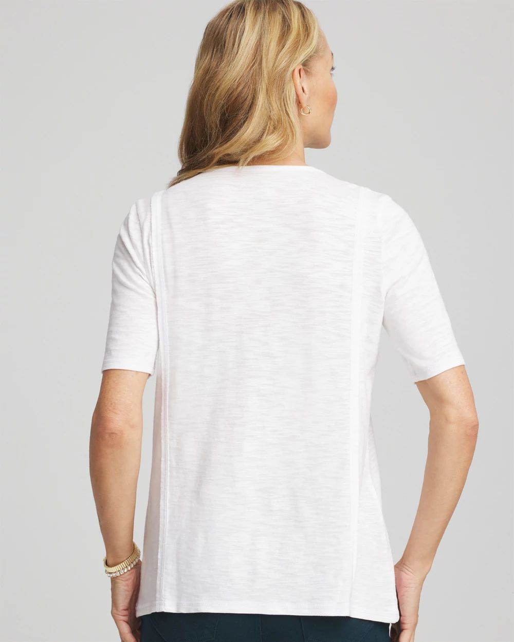 Slub Paneled Elbow Tee click to view larger image.