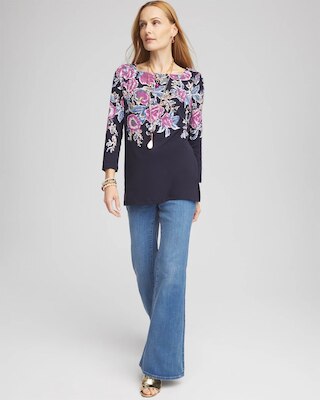 Floral Square Neck Tunic click to view larger image.