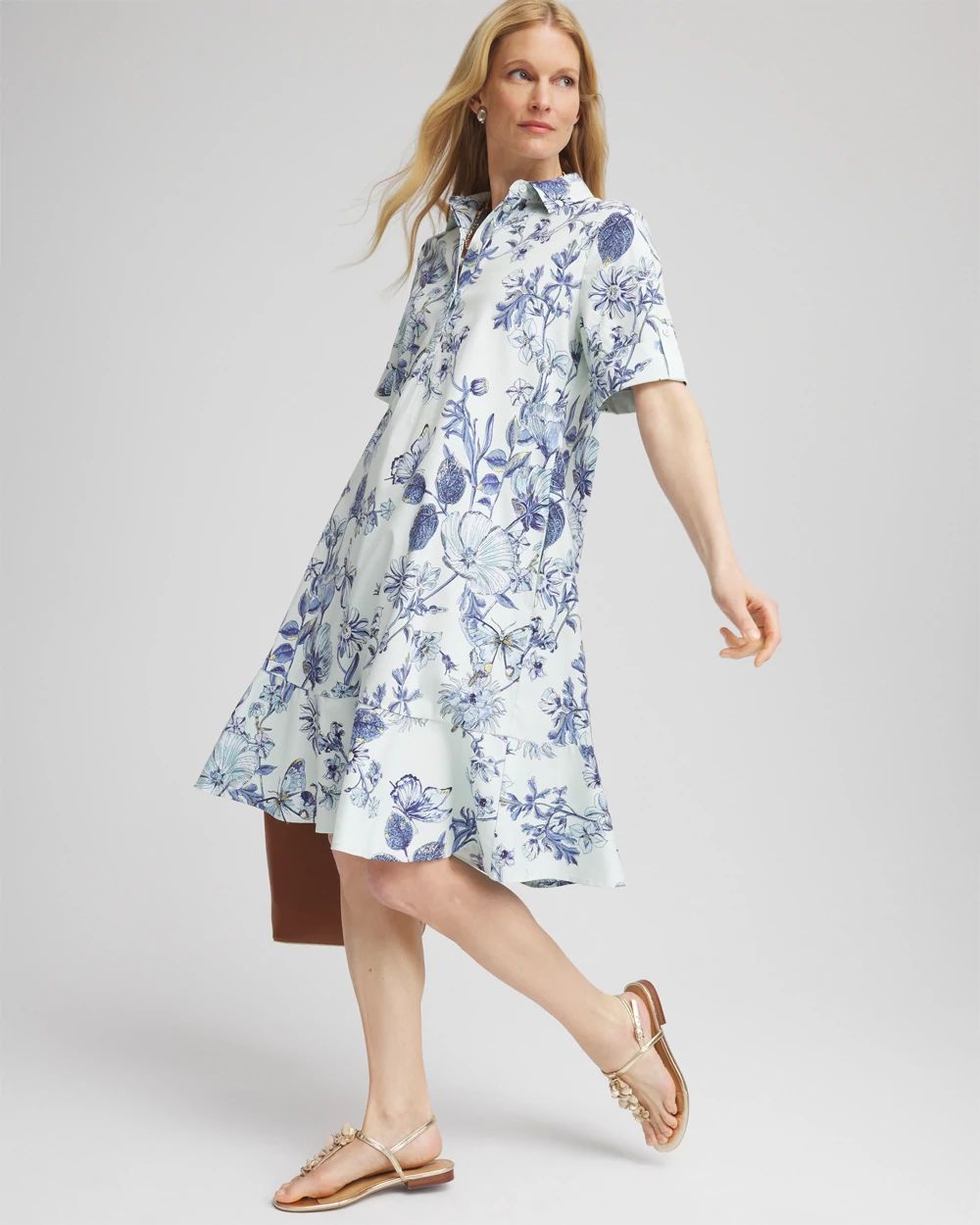 Poplin Butterfly Print Dress click to view larger image.