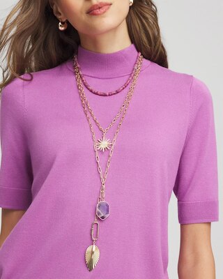Amethyst Convertible Multi-Layer Necklace click to view larger image.