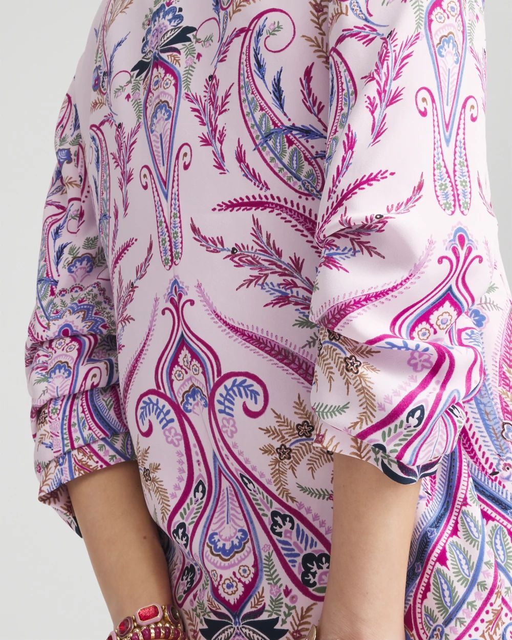 Ruched Sleeve Paisley Blazer click to view larger image.