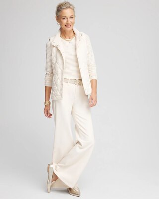 Rib Trim Quilted Vest click to view larger image.