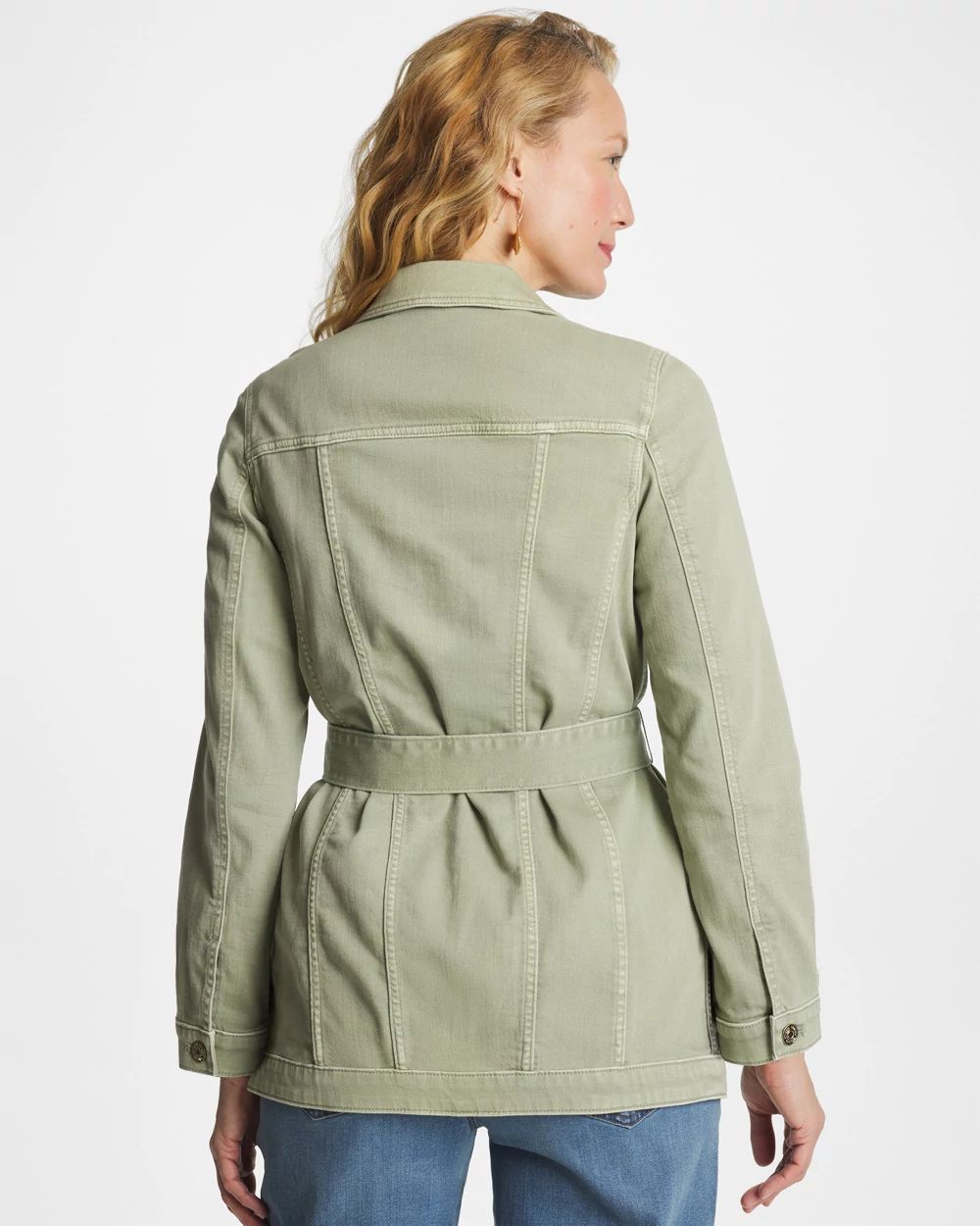 Elongated Belted Denim Jacket