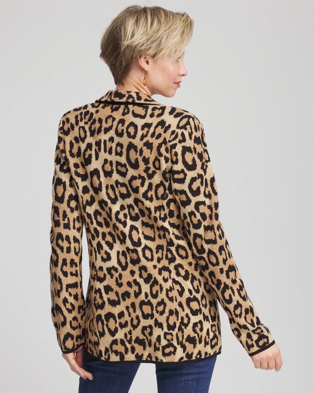 Animal Print Sweater Blazer click to view larger image.
