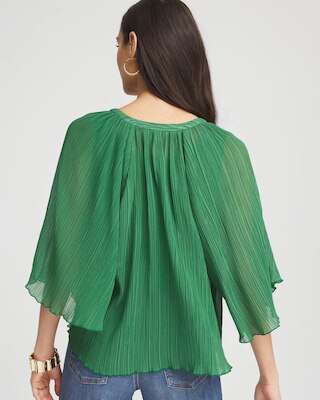 Textured Pleated Chiffon Blouse click to view larger image.