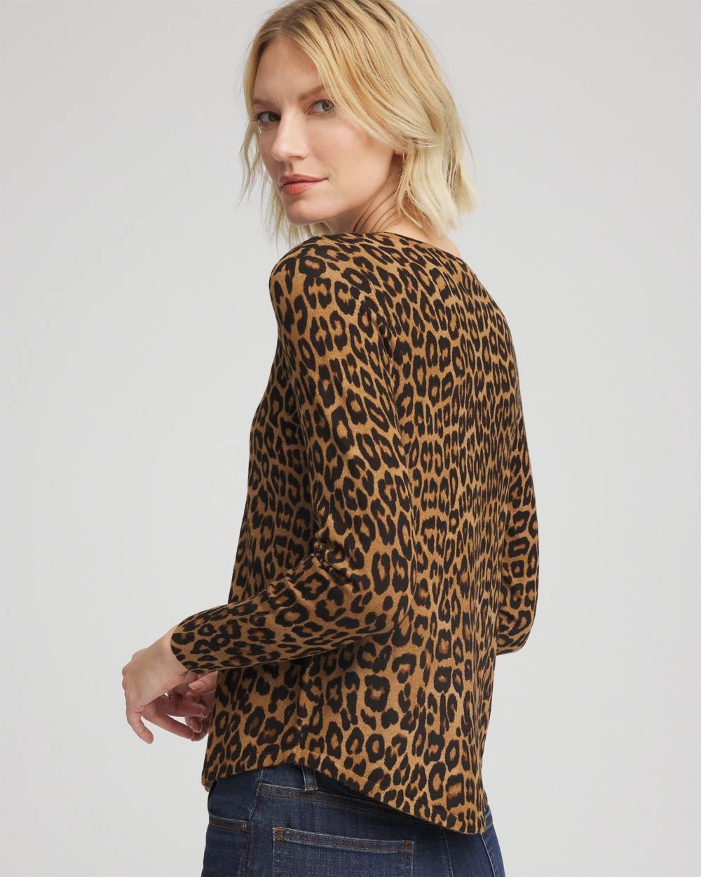 Ella V-Neck Printed Pullover Sweater