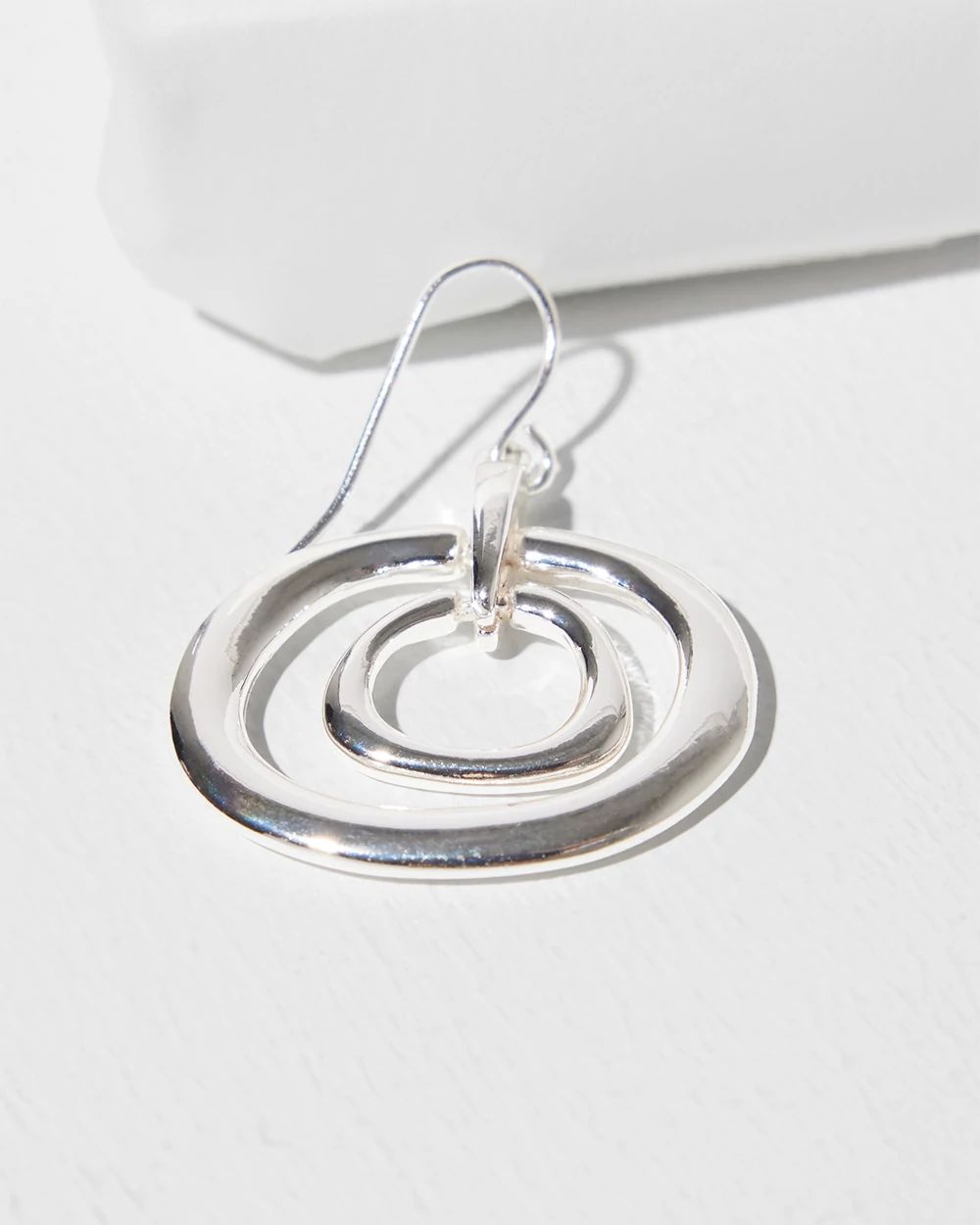 Silver Tone Drop Pendant Earrings click to view larger image.