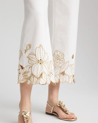 Pull-On Embellished Cropped Jeans click to view larger image.