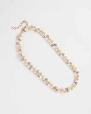 Neutral Long Layering Necklace click to view larger image.