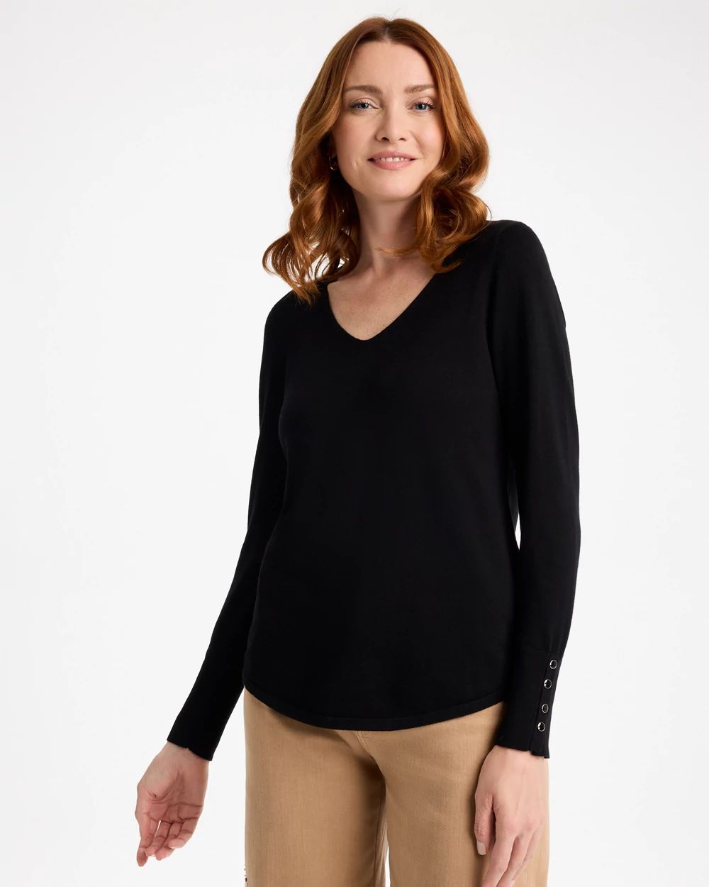 Ella V-Neck Pullover Sweater