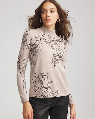 Ella Mockneck Printed Sweater