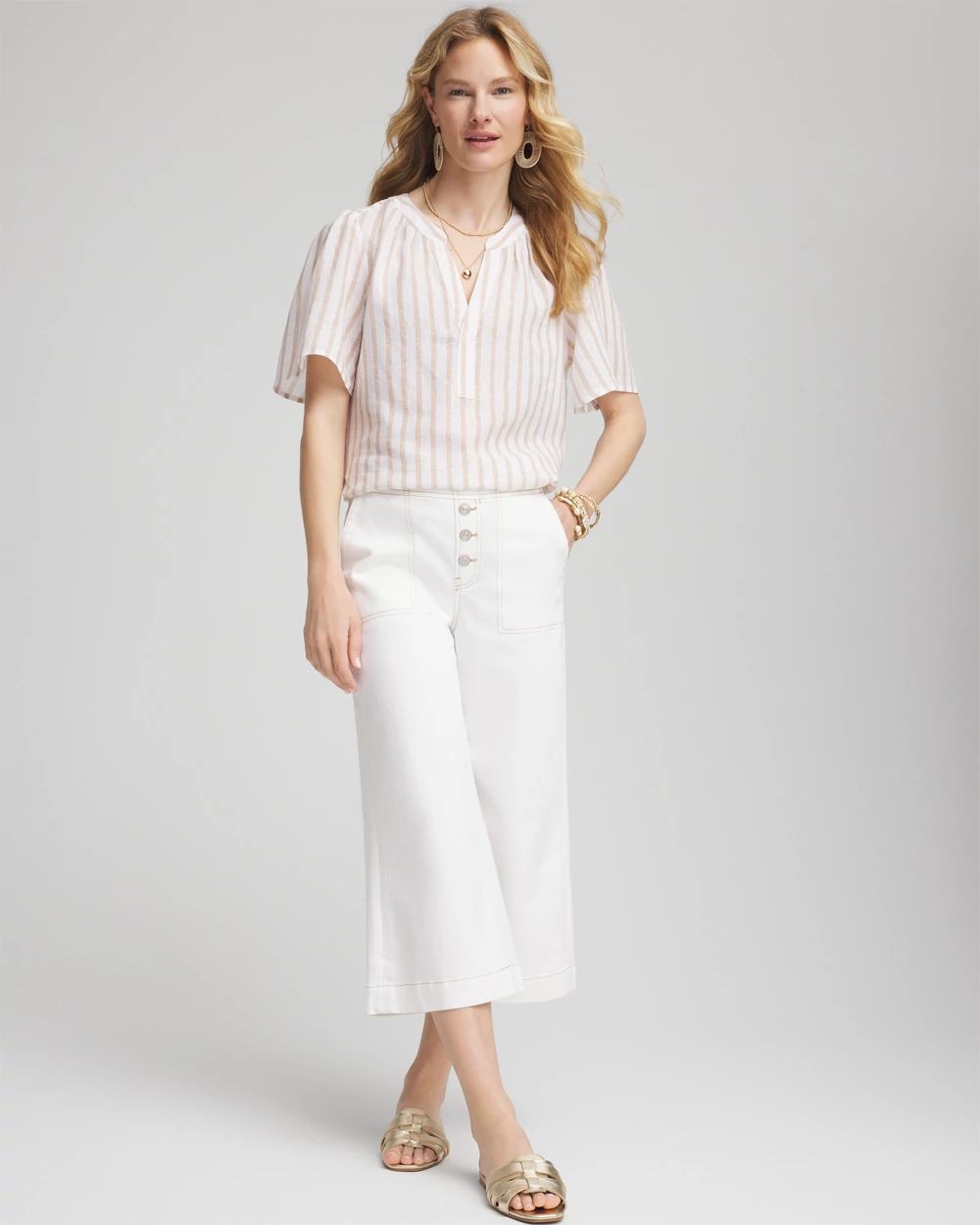 Striped Linen Popover Shirt