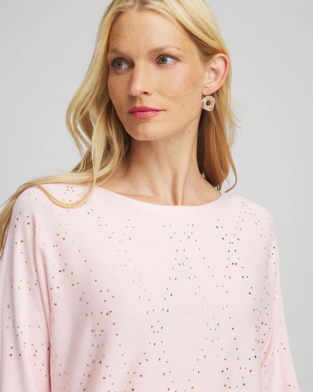 Ella Embellished Dolman Pullover Sweater click to view larger image.