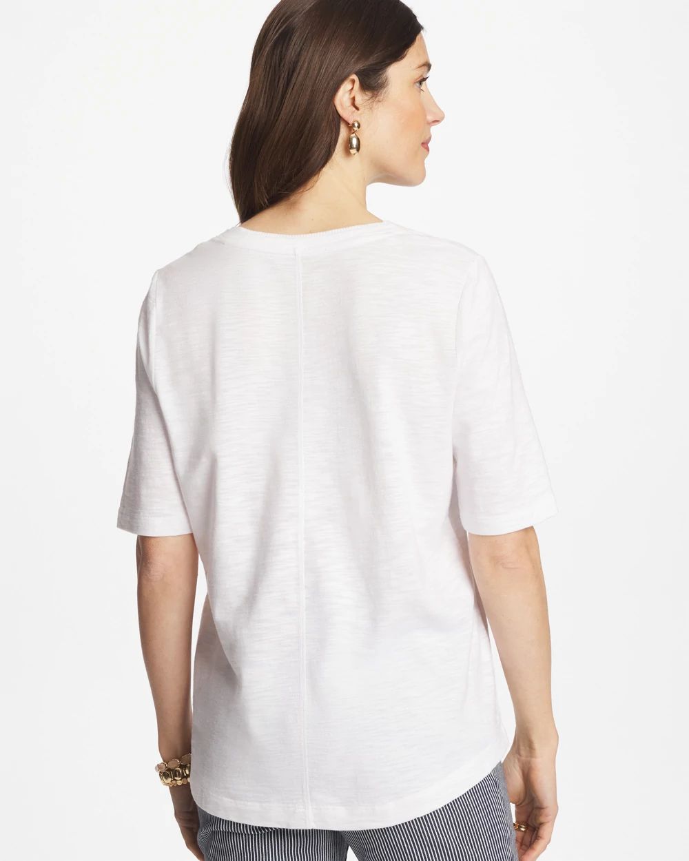 Cotton Slub V-Neck Tee